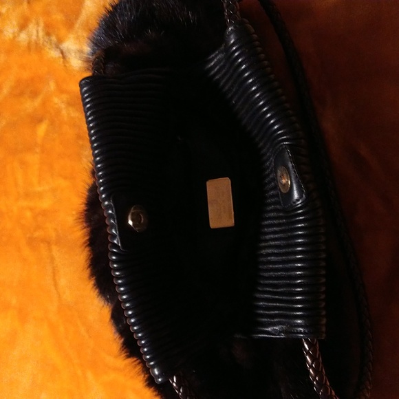 PAOLO masi large mink and leather hand bag - Picture 2 of 4